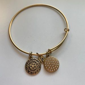 Gold Pearl Charm Bracelet